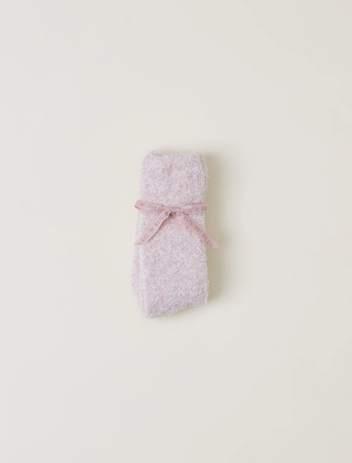 Cozy Chic Womens Heathered Socks Dusty Rose White