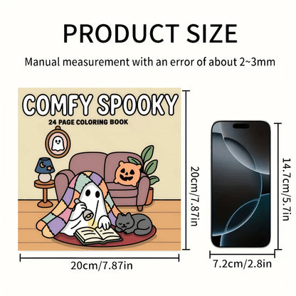 "Cozy Halloween" 24-Page Coloring Book, Designed For Warm Evenings, Hot Drinks And Just The Right Amount Of Halloween Charm. It Blends Cute Halloween Vibes With Relaxing And Cozy Scenes, Suitable For