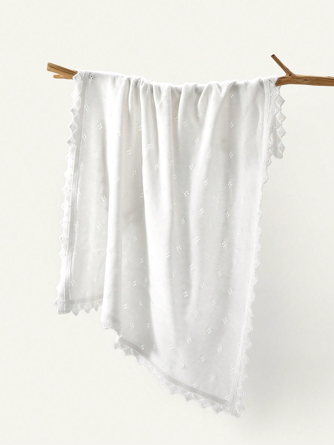 Cozy Pixies Baby Lace Edging Knitted Swaddle Blanket Love Valentine