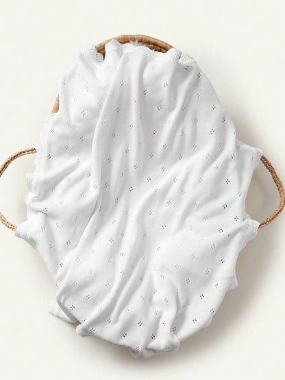 Cozy Pixies Baby Lace Edging Knitted Swaddle Blanket Love Valentine