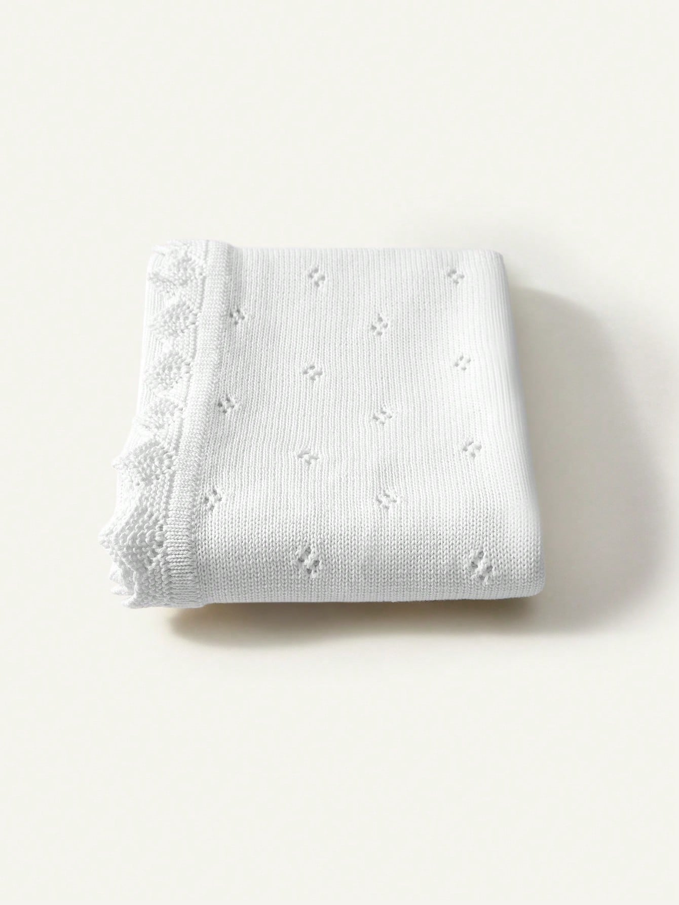 Cozy Pixies Baby Lace Edging Knitted Swaddle Blanket Love Valentine