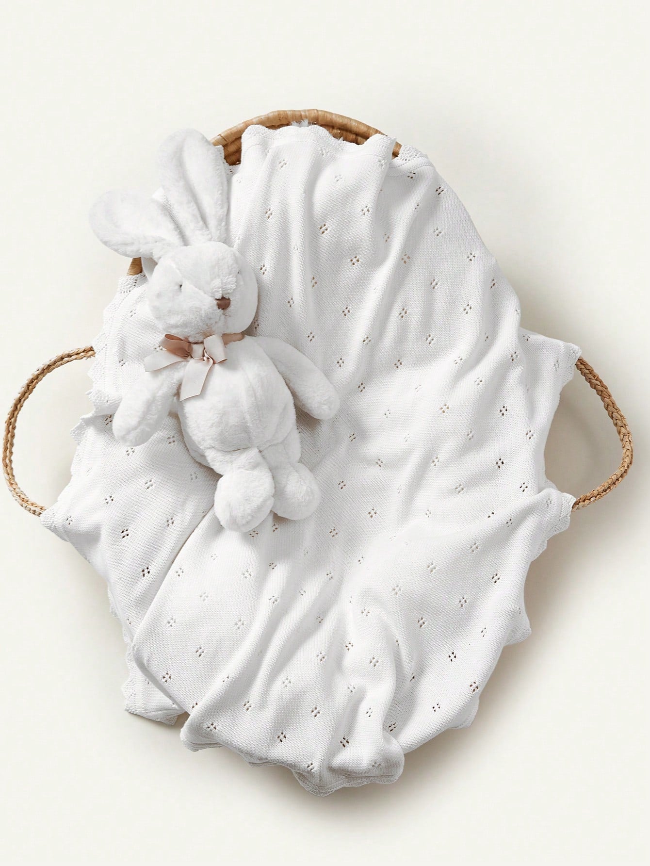 Cozy Pixies Baby Lace Edging Knitted Swaddle Blanket Love Valentine