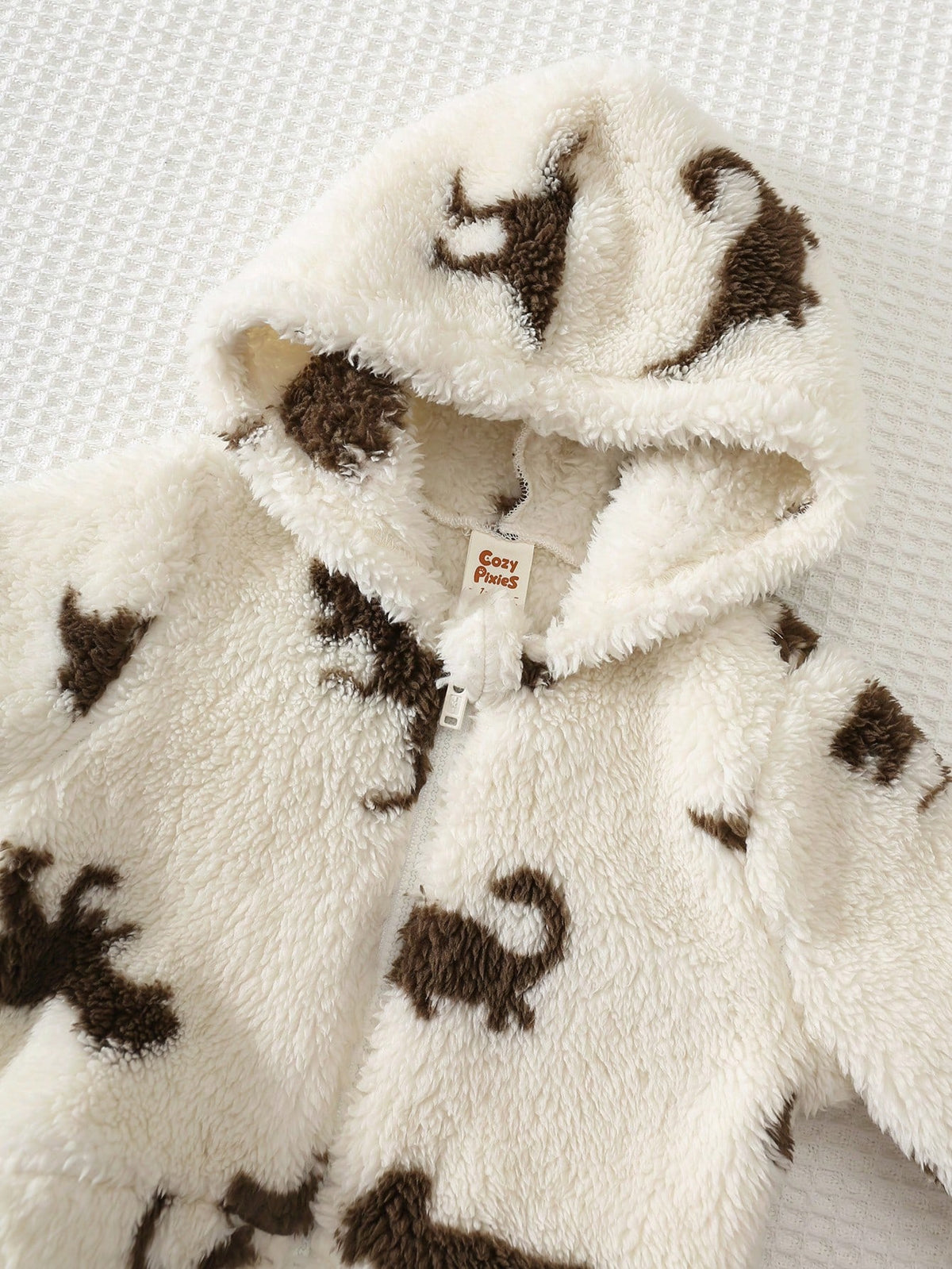 Cozy Pixies Newborn Baby Boy Baby Girl Cartoon Dinosaur Animal Pattern Fleece Lined Thick Zipper Long Sleeve Jacket Versatile Comfortable