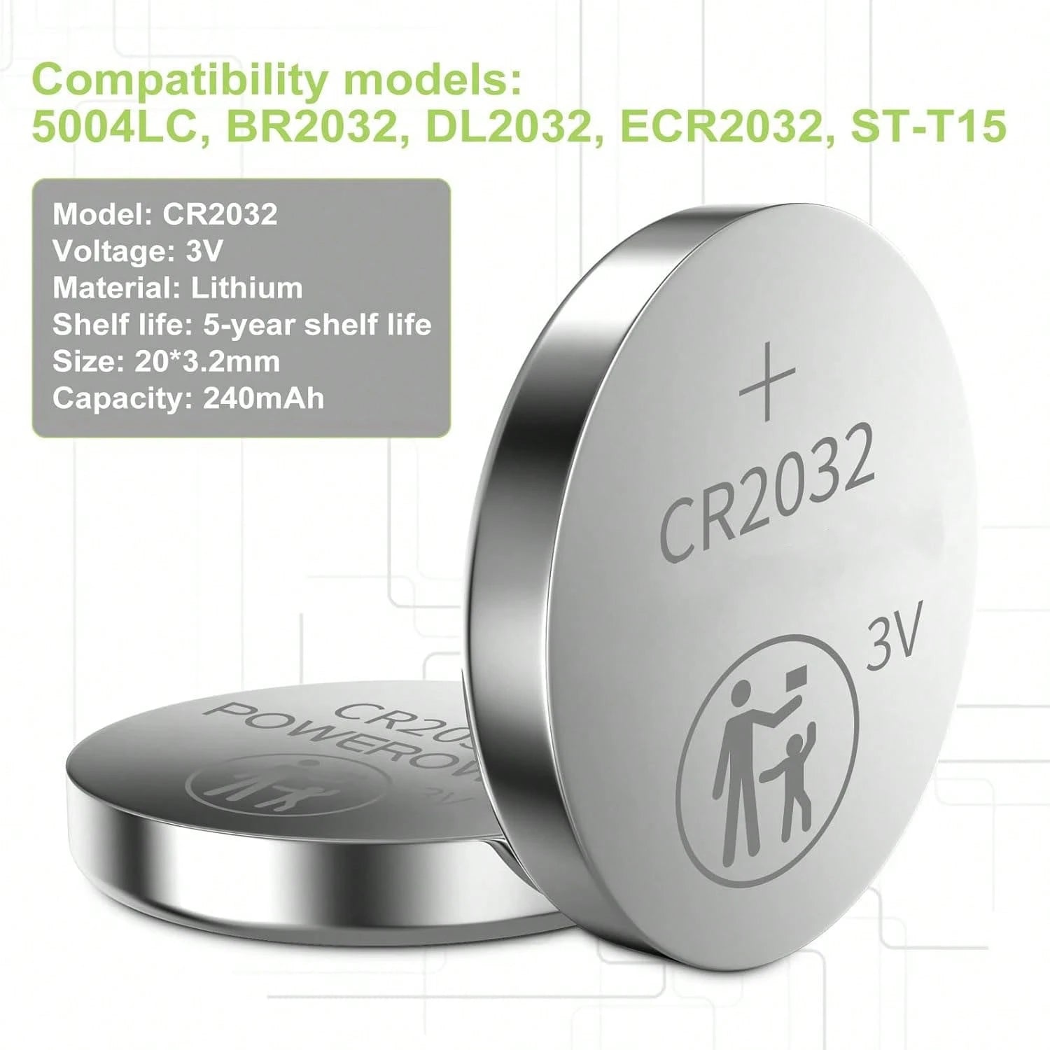 CR2032 Lithium Coin Battery, Available In Packs Of 4/6/10/16/20/24/40. Long-Lasting Power, Extended Lifespan, Stable Discharge, Leak-Proof. Ideal For Car Keys, Electronic Scales And More.