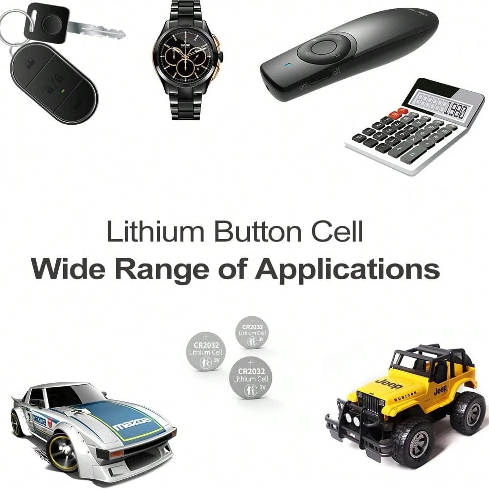 CR2032 Lithium Coin Battery, Available In Packs Of 4/6/10/16/20/24/40. Long-Lasting Power, Extended Lifespan, Stable Discharge, Leak-Proof. Ideal For Car Keys, Electronic Scales And More.