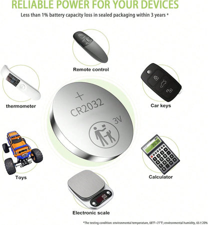CR2032 Lithium Coin Battery, Available In Packs Of 4/6/10/16/20/24/40. Long-Lasting Power, Extended Lifespan, Stable Discharge, Leak-Proof. Ideal For Car Keys, Electronic Scales And More.