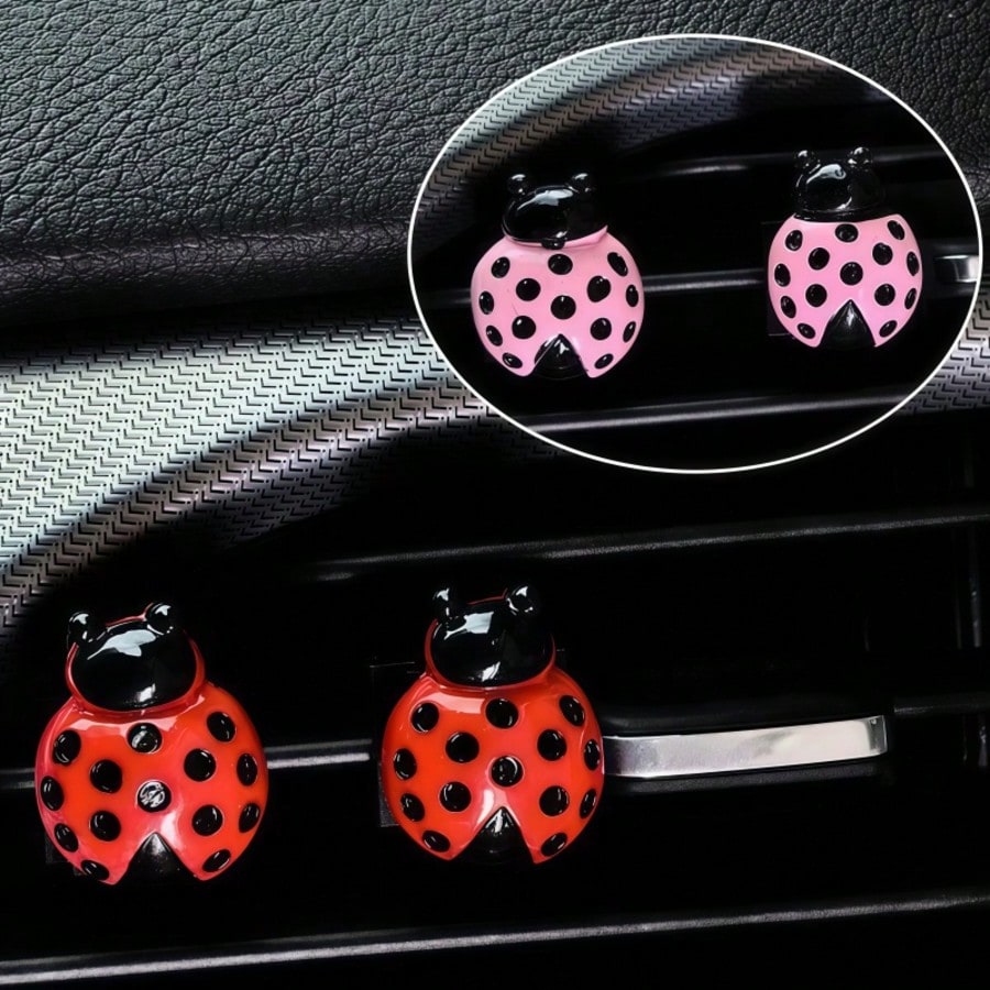 Creative 3D Ladybug Air Vent Clip, Cute Car Interior Decor, Firmly Installed, Fresh And Adorable Style, Enhances Cozy Atmosphere