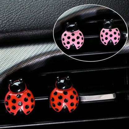 Creative 3D Ladybug Air Vent Clip, Cute Car Interior Decor, Firmly Installed, Fresh And Adorable Style, Enhances Cozy Atmosphere