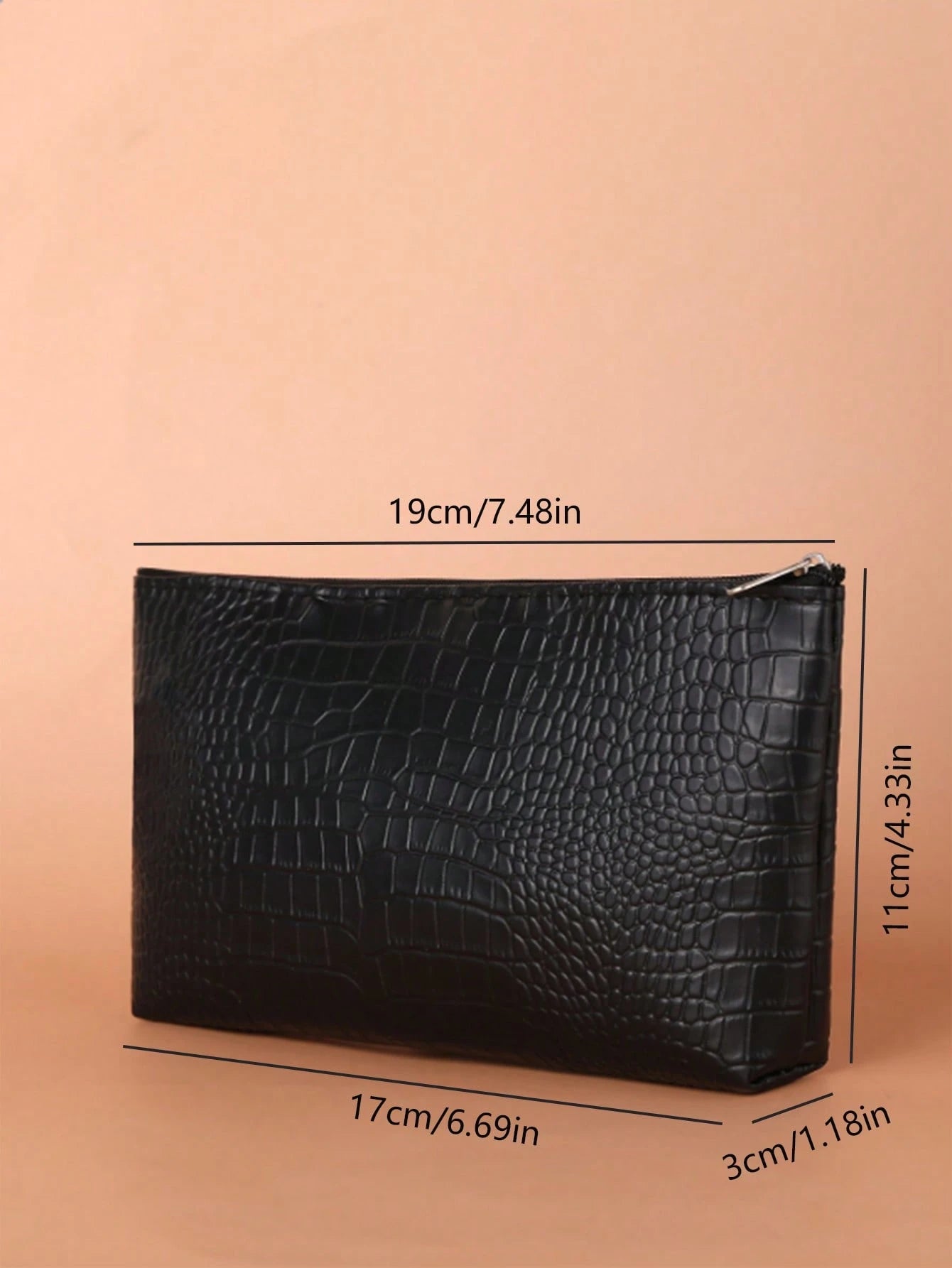 Crocodile Pattern Zipper Makeup Bag