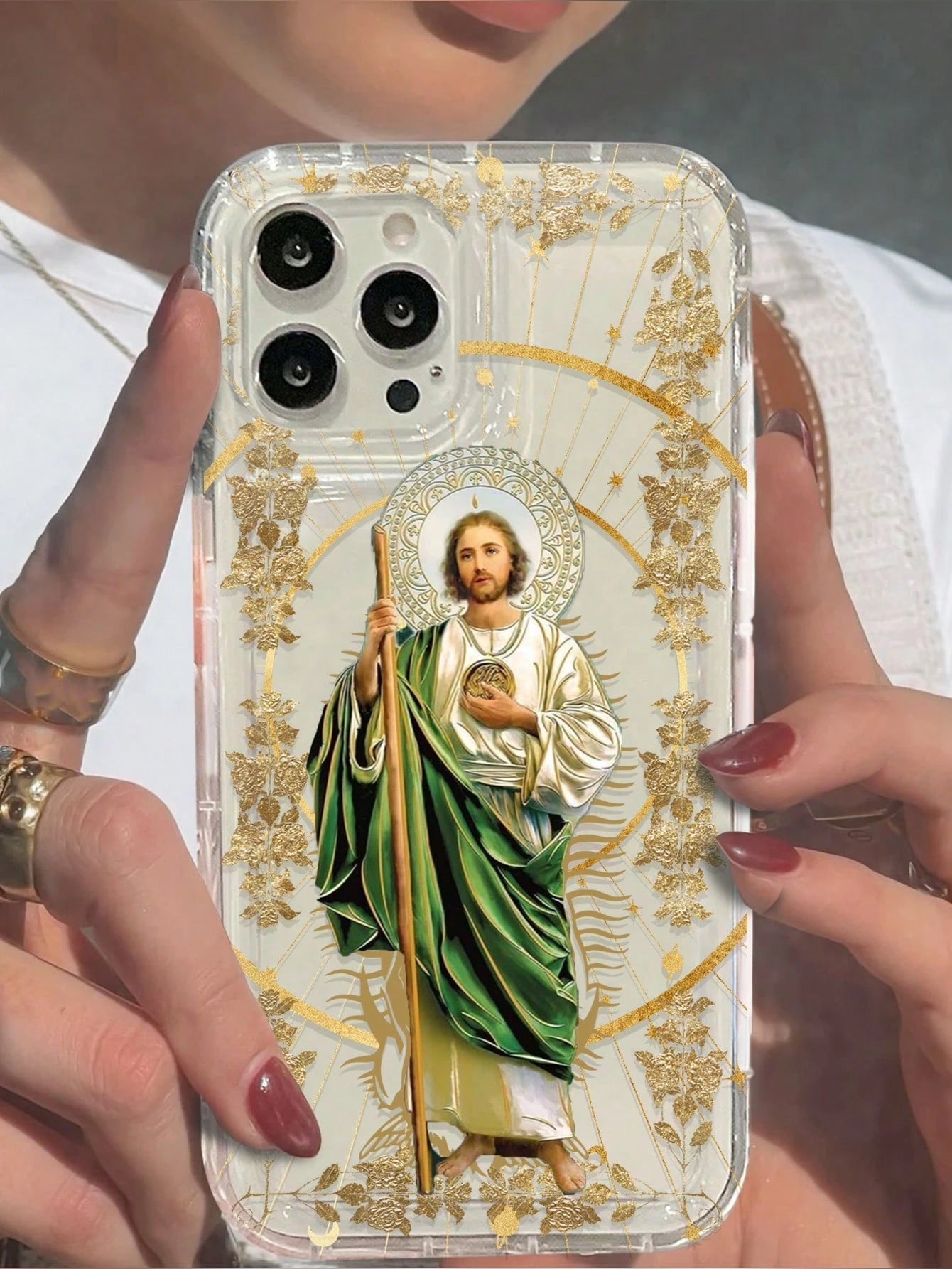 Cross Print Liquid Silicone Phone Case, Full Body Protection, Shockproof And Anti-Drop, TPU Soft Rubber Material, Compatible With IPhone 11/12/13/14/15/15 Pro/15 Plus/15 Pro Max/7 Plus/8 Plus/X/Xs Max