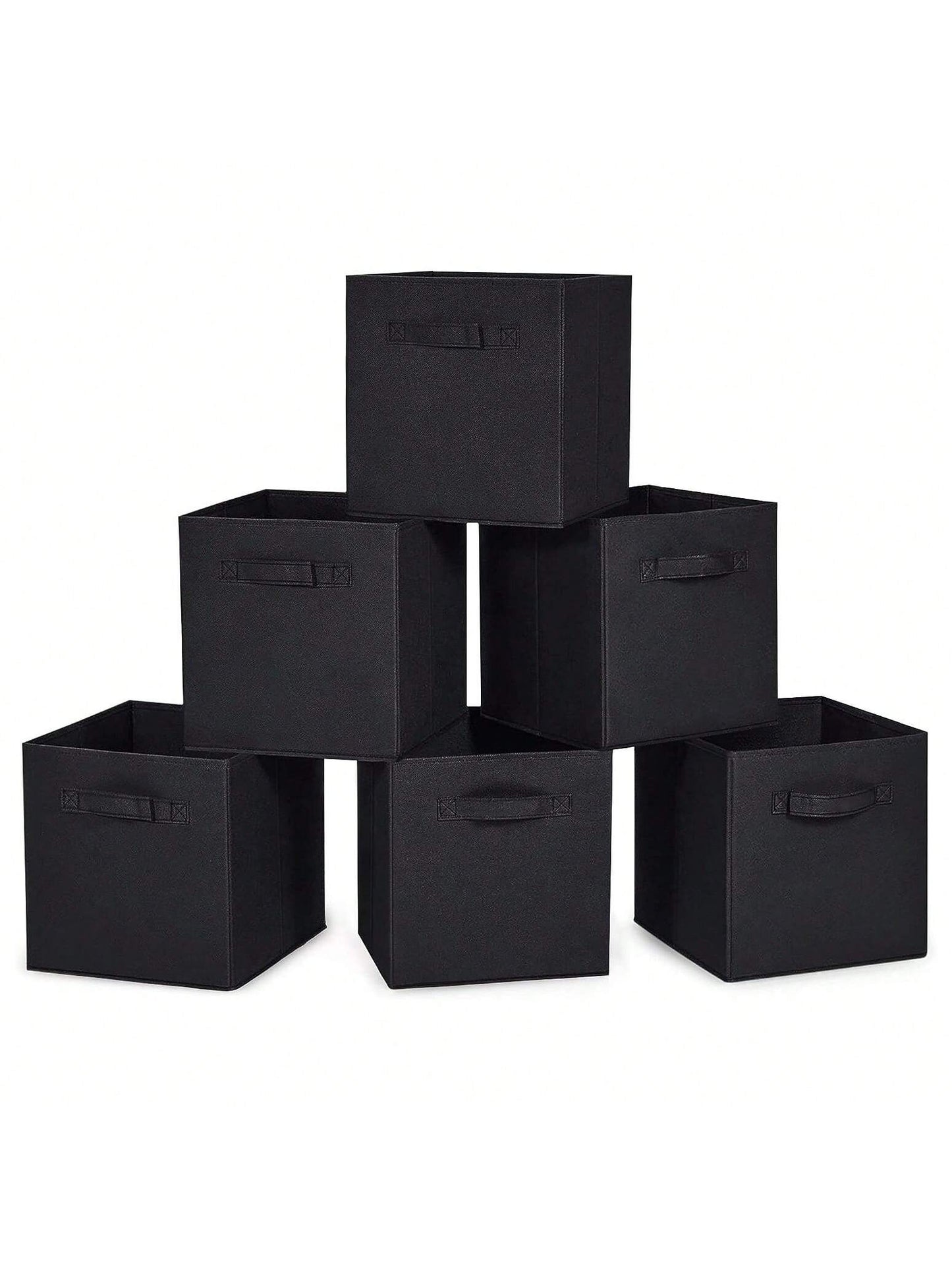 Cube Storage Bins, Foldable Fabric Cube Storage Bins, 11 Inch Cube Storage Bins With Handles, Foldable Storage Cubes For Wardrobes, Service Rooms, Storage Rooms (Beige/Black/Grey, 3-Pack/6-Pack )