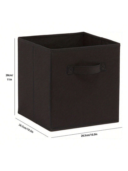 Cube Storage Bins, Foldable Fabric Cube Storage Bins, 11 Inch Cube Storage Bins With Handles, Foldable Storage Cubes For Wardrobes, Service Rooms, Storage Rooms (Beige/Black/Grey, 3-Pack/6-Pack )