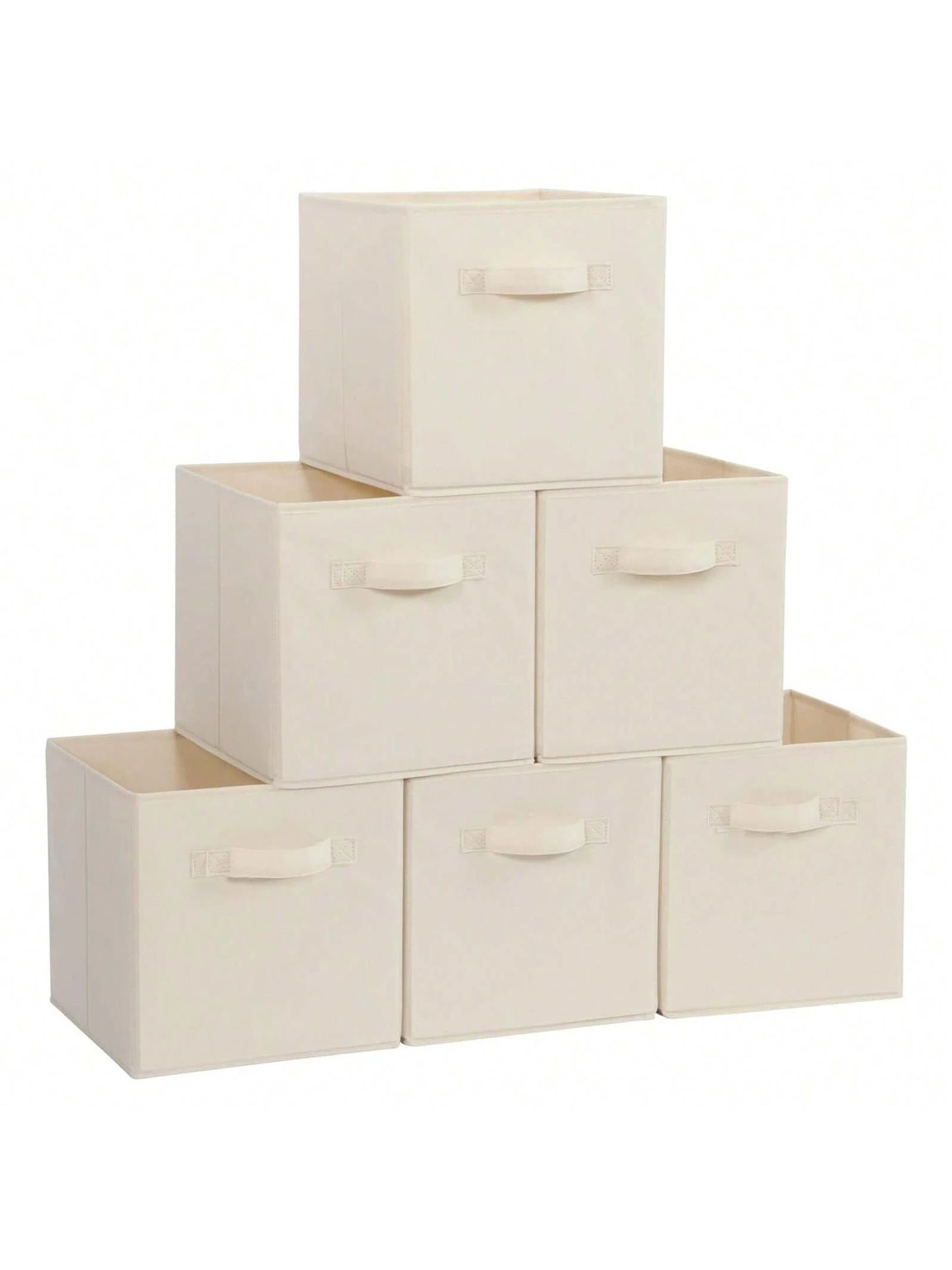 Cube Storage Bins, Foldable Fabric Cube Storage Bins, 11 Inch Cube Storage Bins With Handles, Foldable Storage Cubes For Wardrobes, Service Rooms, Storage Rooms (Beige/Black/Grey, 3-Pack/6-Pack )