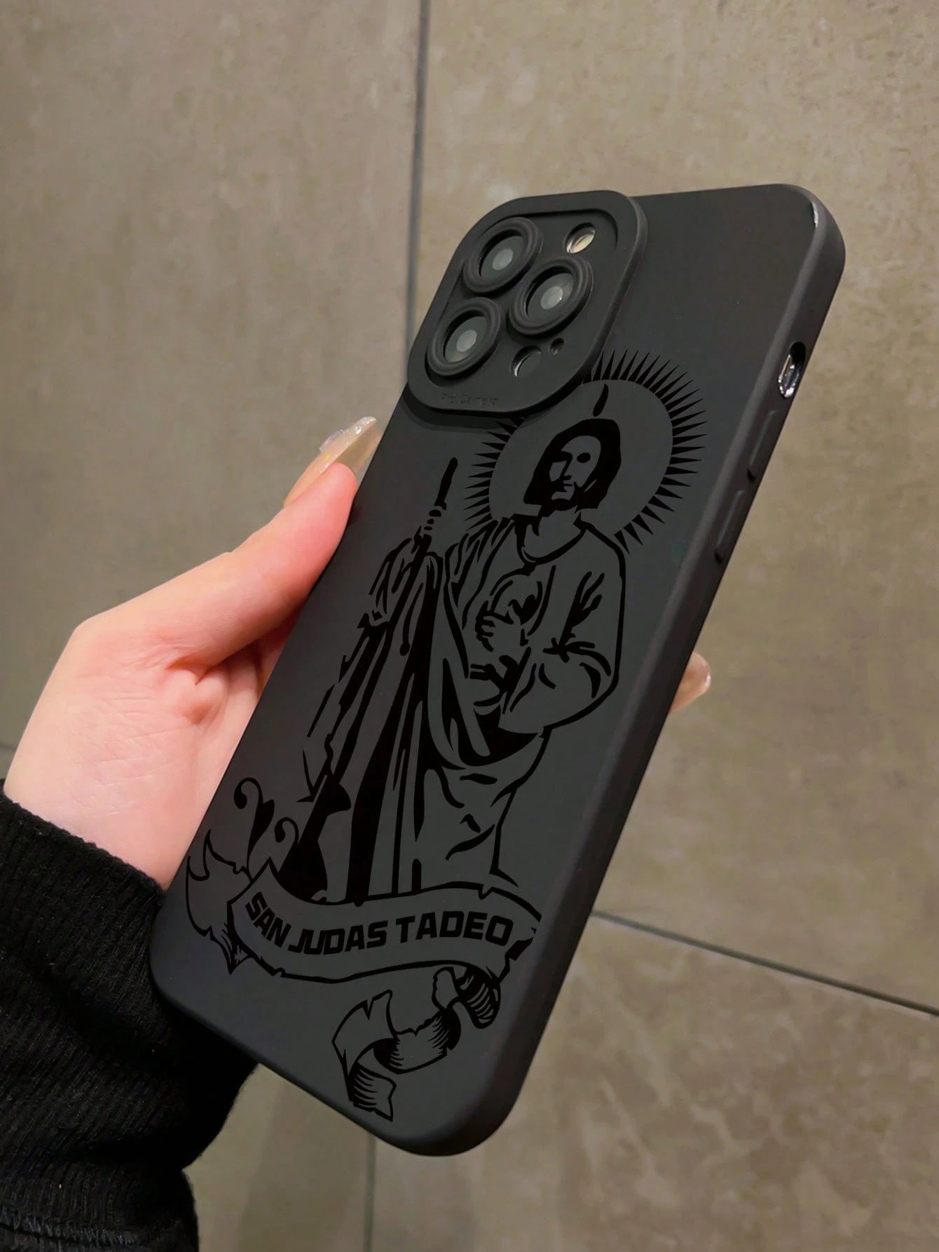 Cupid 1pc Black Eye Of Jesus Full Coverage Shockproof Soft Phone Case Compatible With Iphone 16 Pro Max/16 Pro/16/15 Pro Max/15 Pro/15/14/13/13 Pro/12/11/XR Waterproof Anti-Fall Scratch Resistant