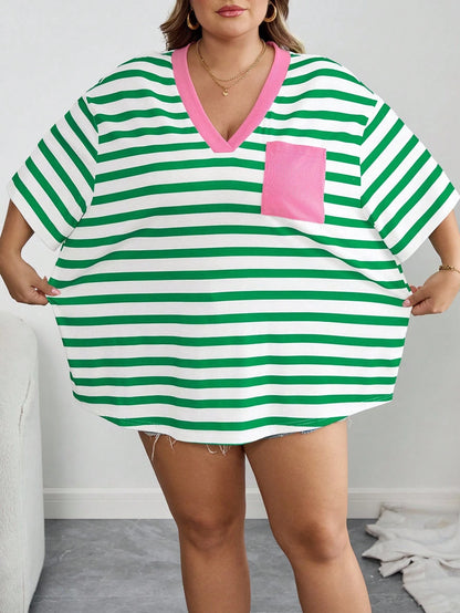 CURVE+ Curves Plus Size Chool Clothes Back To School SchoolLarge Striped Casual, Fall Winter 2026 22W