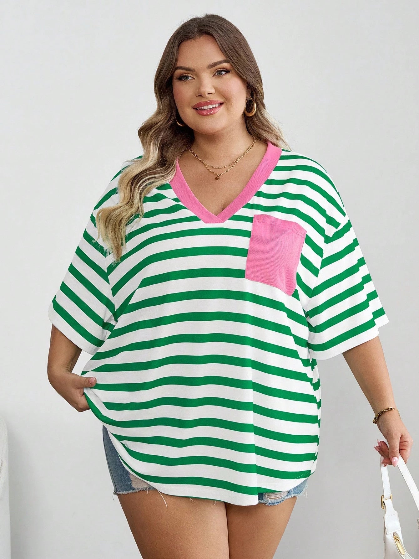 CURVE+ Curves Plus Size Chool Clothes Back To School SchoolLarge Striped Casual, Fall Winter 2026 22W
