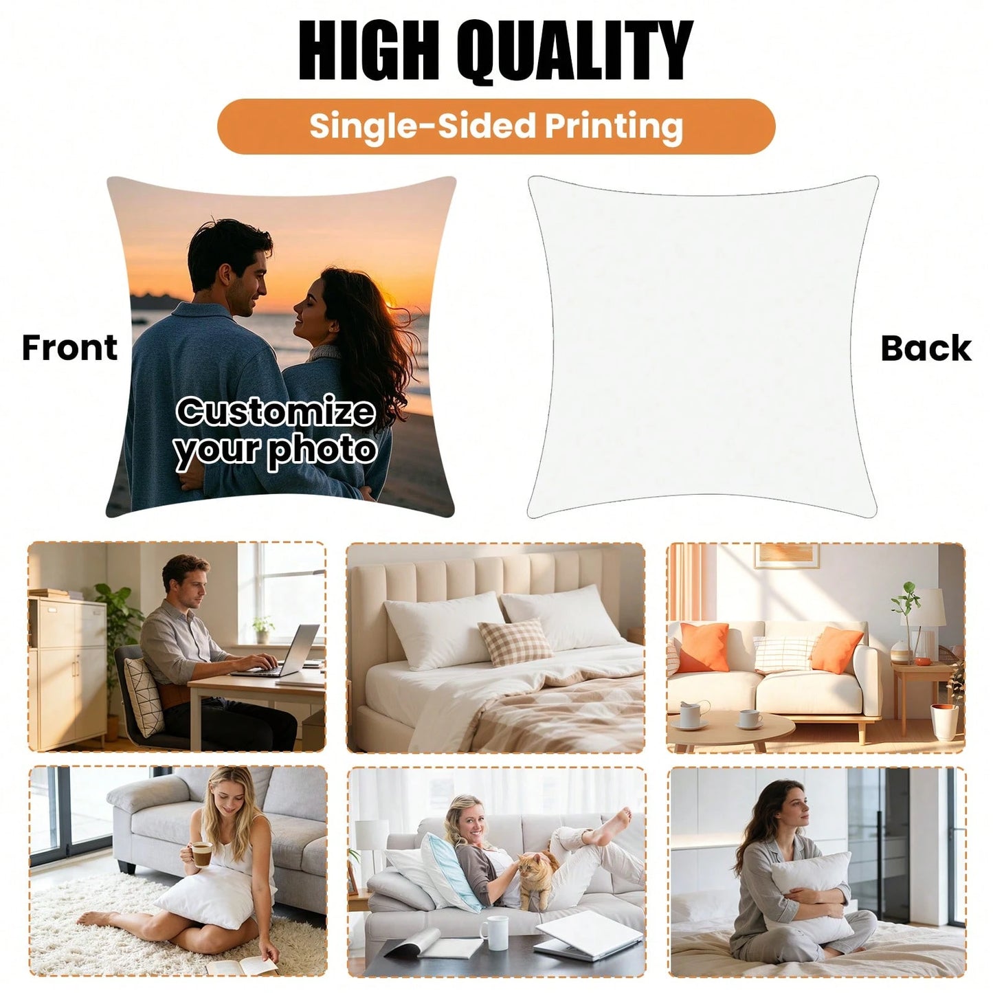 Custom Photo Personalized Pillowcase,Customizable Things,Custom Pillow,Decrotive Pillows,Personalized Items,Couples Pillow,Personalized Gifts,A Perfect Gift For Family, Friends And Yourself,Custom You