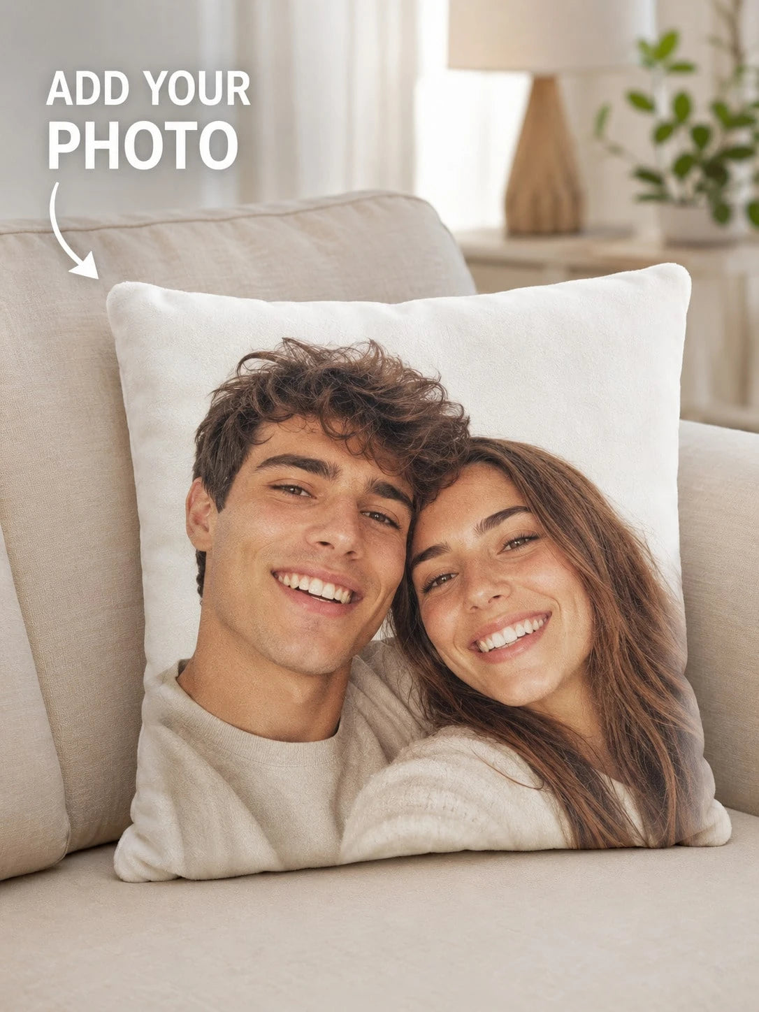 Custom Photo Pillow Cover, Personalized Picture Pillowcase With Name Text, Couple Pet Family Portrait Soft Washable Cushion Cover For Sofa Bed Living Room Bedroom Decor, Anniversary Birthday Christmas