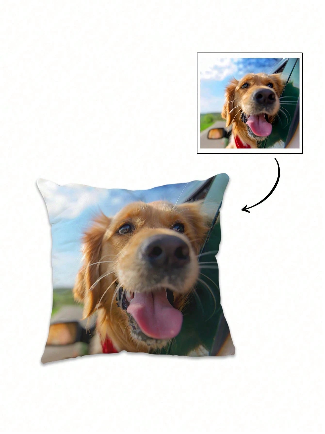Custom Photo Pillow Cover, Personalized Picture Pillowcase With Name Text, Couple Pet Family Portrait Soft Washable Cushion Cover For Sofa Bed Living Room Bedroom Decor, Anniversary Birthday Christmas