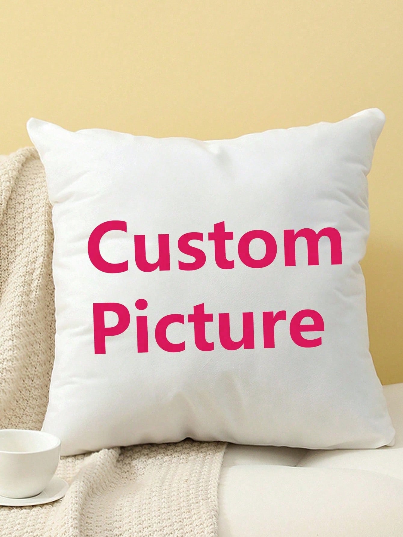 Custom Photo Pillow Cover, Personalized Picture Pillowcase With Name Text, Couple Pet Family Portrait Soft Washable Cushion Cover For Sofa Bed Living Room Bedroom Decor, Anniversary Birthday Christmas