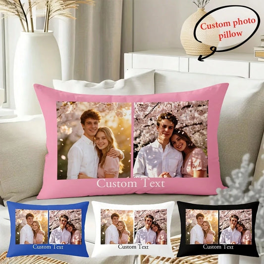Custom Photo Pillowcase Custom Your Text/Photo Custom Thing Custom Pillow Decrotive Personalized Item Couples Pillow Valentine's Day Thanksgiving Anniversary Friend Family Christmas Personalized Gift