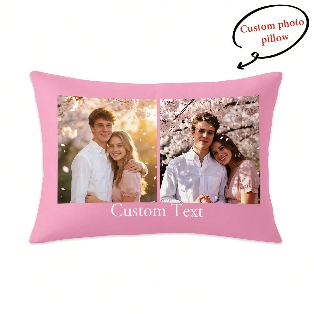 Custom Photo Pillowcase Custom Your Text/Photo Custom Thing Custom Pillow Decrotive Personalized Item Couples Pillow Valentine's Day Thanksgiving Anniversary Friend Family Christmas Personalized Gift