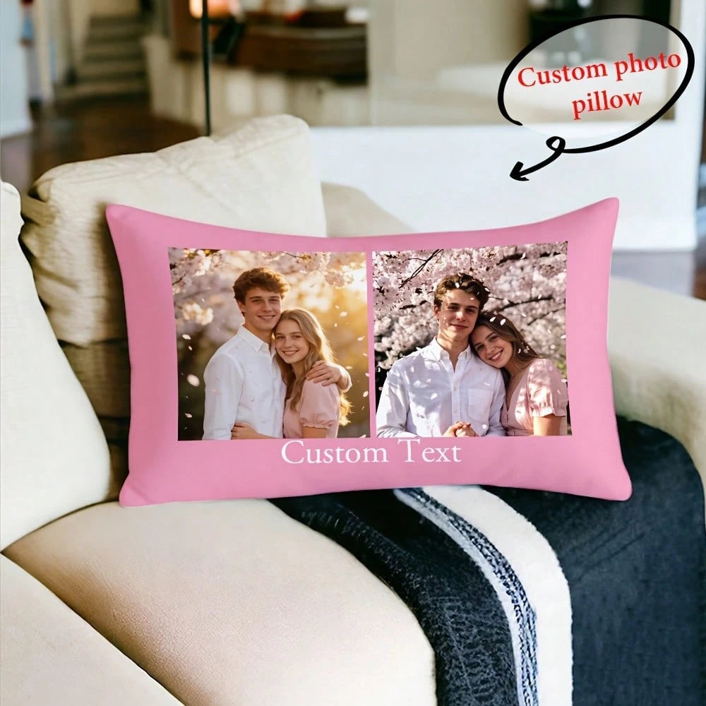 Custom Photo Pillowcase Custom Your Text/Photo Custom Thing Custom Pillow Decrotive Personalized Item Couples Pillow Valentine's Day Thanksgiving Anniversary Friend Family Christmas Personalized Gift