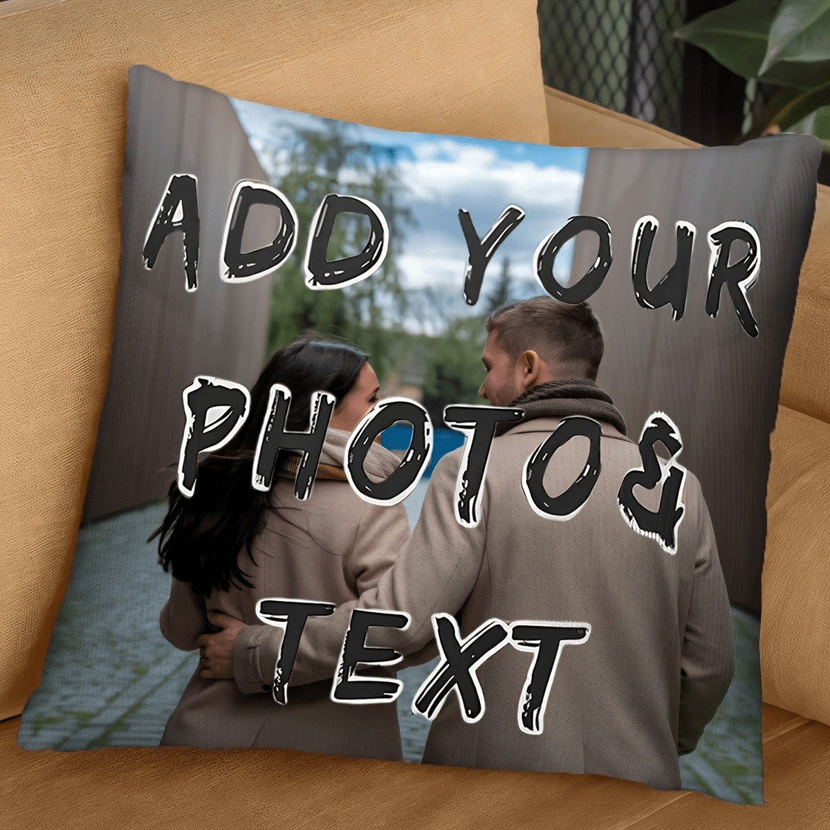 Custom Photo Text Couple Hug Pillowcase Unique Home Accent Couple Gift Valentine Surprise Custom Thing Custom Pillow Decrotive Couples Pillow Thanksgiving Anniversary Friend Family Christmas Gift Supp