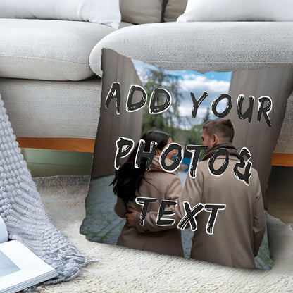 Custom Photo Text Couple Hug Pillowcase Unique Home Accent Couple Gift Valentine Surprise Custom Thing Custom Pillow Decrotive Couples Pillow Thanksgiving Anniversary Friend Family Christmas Gift Supp