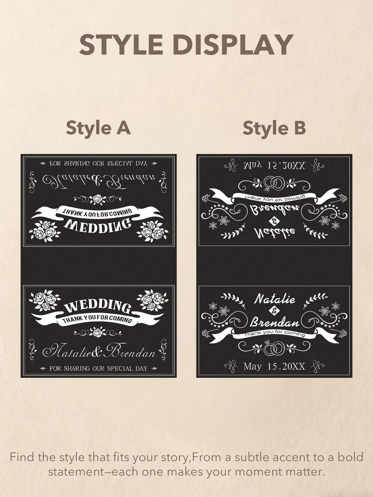 Custom Photo & Text Matchbox Stickers, Personalized Waterproof Wedding Matchbox Labels, Elegant Custom Portrait Stickers For Wedding Favors, Bridal Showers, Bachelor/Bachelorette Parties, Birthdays, H
