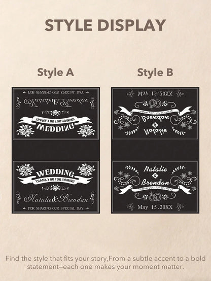 Custom Photo & Text Matchbox Stickers, Personalized Waterproof Wedding Matchbox Labels, Elegant Custom Portrait Stickers For Wedding Favors, Bridal Showers, Bachelor/Bachelorette Parties, Birthdays, H