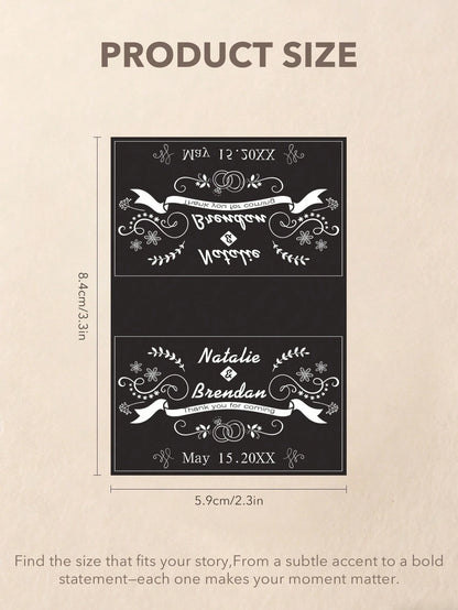 Custom Photo & Text Matchbox Stickers, Personalized Waterproof Wedding Matchbox Labels, Elegant Custom Portrait Stickers For Wedding Favors, Bridal Showers, Bachelor/Bachelorette Parties, Birthdays, H