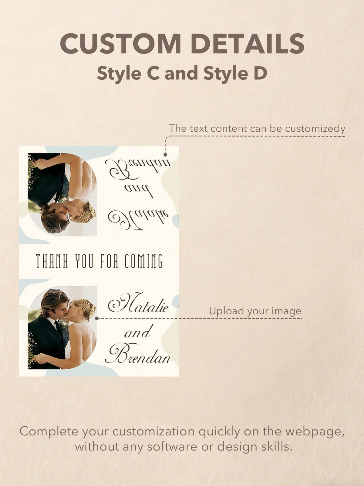 Custom Photo & Text Matchbox Stickers, Personalized Waterproof Wedding Matchbox Labels, Elegant Custom Portrait Stickers For Wedding Favors, Bridal Showers, Bachelor/Bachelorette Parties, Birthdays, H