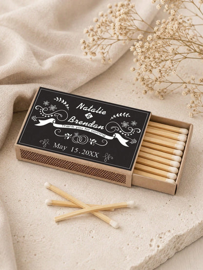 Custom Photo & Text Matchbox Stickers, Personalized Waterproof Wedding Matchbox Labels, Elegant Custom Portrait Stickers For Wedding Favors, Bridal Showers, Bachelor/Bachelorette Parties, Birthdays, H