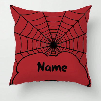Custom Spider Web Pillow Cover| Personalized Plush Pillowcase, Red And Black, Machine Washable, Ideal For Home Decor, Gifts, And Celebrations| And Cool Style, Polyester Material