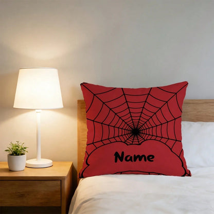 Custom Spider Web Pillow Cover| Personalized Plush Pillowcase, Red And Black, Machine Washable, Ideal For Home Decor, Gifts, And Celebrations| And Cool Style, Polyester Material
