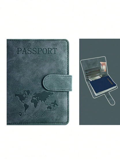 Custom Text Logo PU Leather Passport Holder Cover, Airplane Tickets Travel Document Wallet Organizer, Personalized Travel Essentials Luggage Gear, Vacation Accessories
