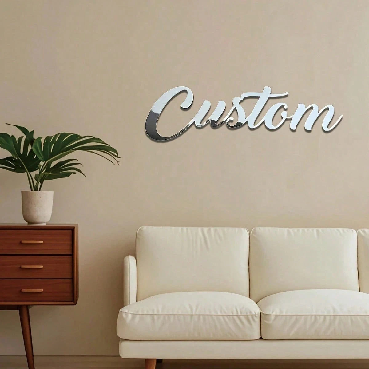Customized Acrylic Mirror Stickers Gold Silver Black Personalized Letter Wall Decals For Bedroom Living Room Party Backdrop Decor Name Wall Art Birthday Party Decoration