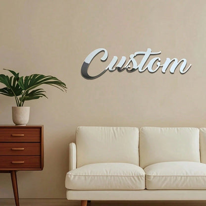 Customized Acrylic Mirror Stickers Gold Silver Black Personalized Letter Wall Decals For Bedroom Living Room Party Backdrop Decor Name Wall Art Birthday Party Decoration