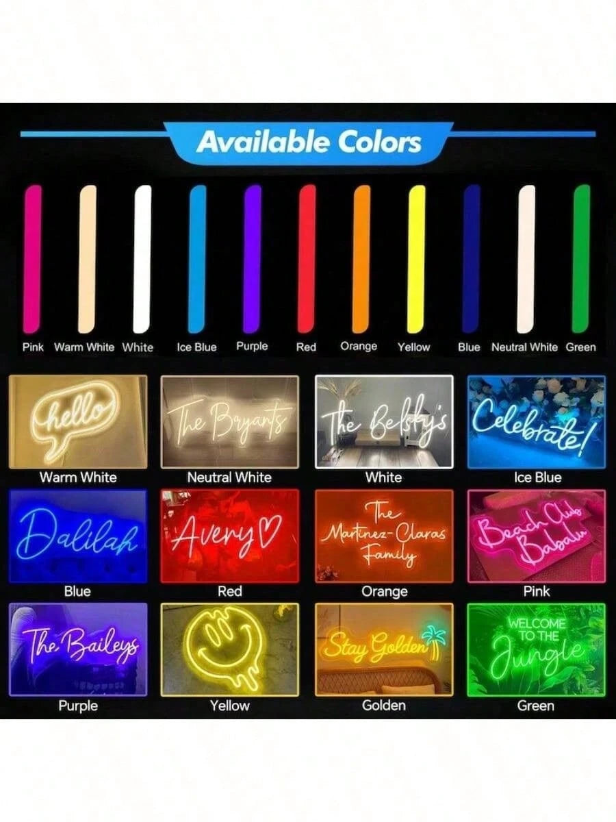 Customized LED Neon Sign Light, Personalized Gift, USB Powered, Romantic Home Decor, Perfect For Wall Decoration, Christmas, Halloween, Party, Thanksgiving, Bar,Fairy Lights