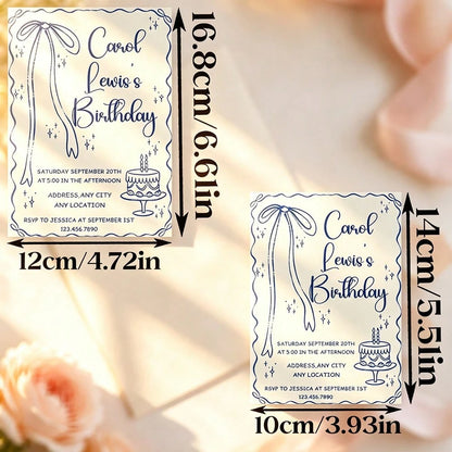 Customized Personalized Invitations And Thank You Cards, With Customizable Text, Inner Pages And Envelopes, Suitable For Birthday, Wedding, Mother's Day, Anniversary, Bridal Shower And All Holiday Cel