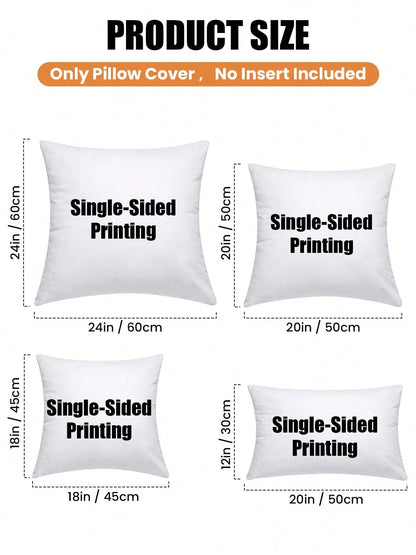 Customized Personalized Photo Print Pillowcase, Single-Sided Print With 2 Custom Photos, Ideal Gift For Mother's Day, Father's Day, Thanksgiving, Teacher's Day, Family, Friends, Yourself, Boyfriend, G