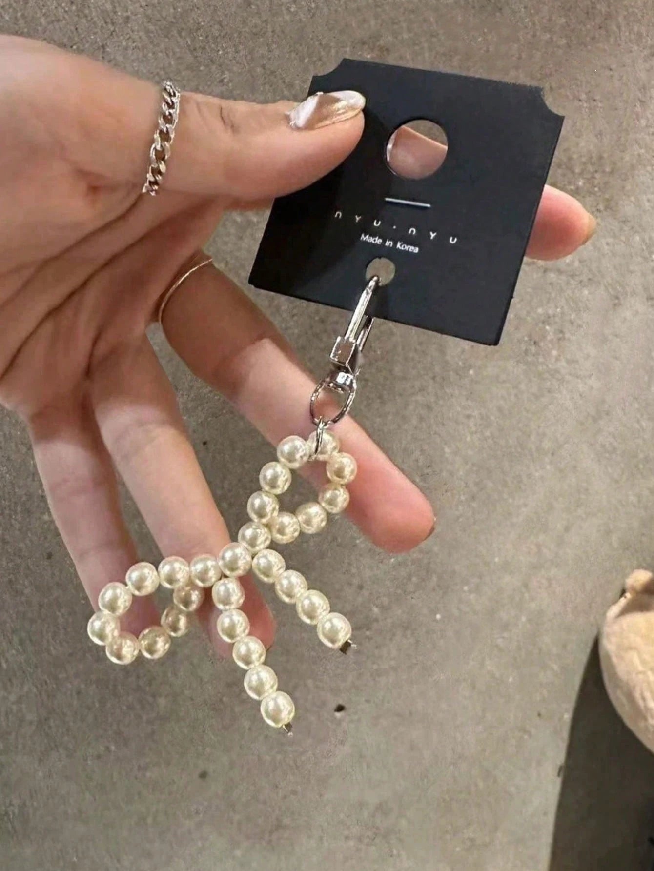 Cute Faux Pearl Bow Pendant Keychain/Handbag Decor, Bridesmaid Gift, Y2K Accessory