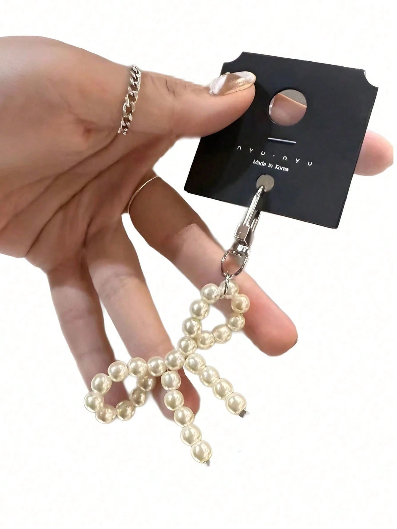 Cute Faux Pearl Bow Pendant Keychain/Handbag Decor, Bridesmaid Gift, Y2K Accessory