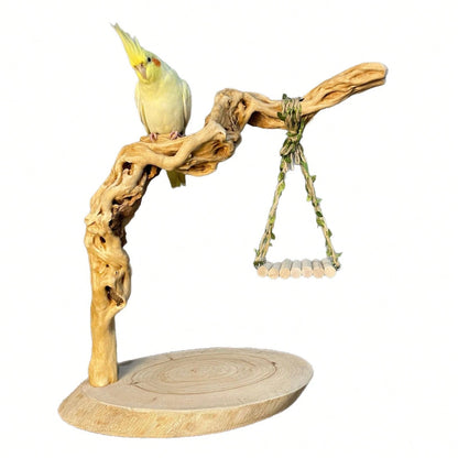 Cute Hanging Vine Swing Parrot Toy Fun Training Chewing Rest Accessory For Small Pet Birds