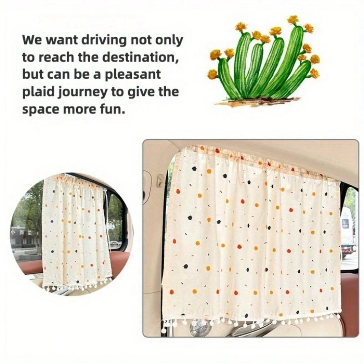 Cute Heart Polka Dot Car Sun Shade- Universal Suction Cup Window Visor For UV Protection, Privacy Curtain For Car Interior, Sunblock Cover For Side Windows