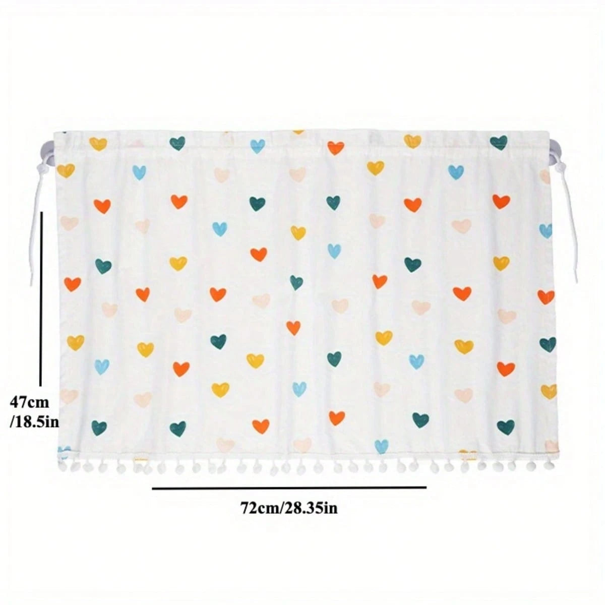Cute Heart Polka Dot Car Sun Shade- Universal Suction Cup Window Visor For UV Protection, Privacy Curtain For Car Interior, Sunblock Cover For Side Windows
