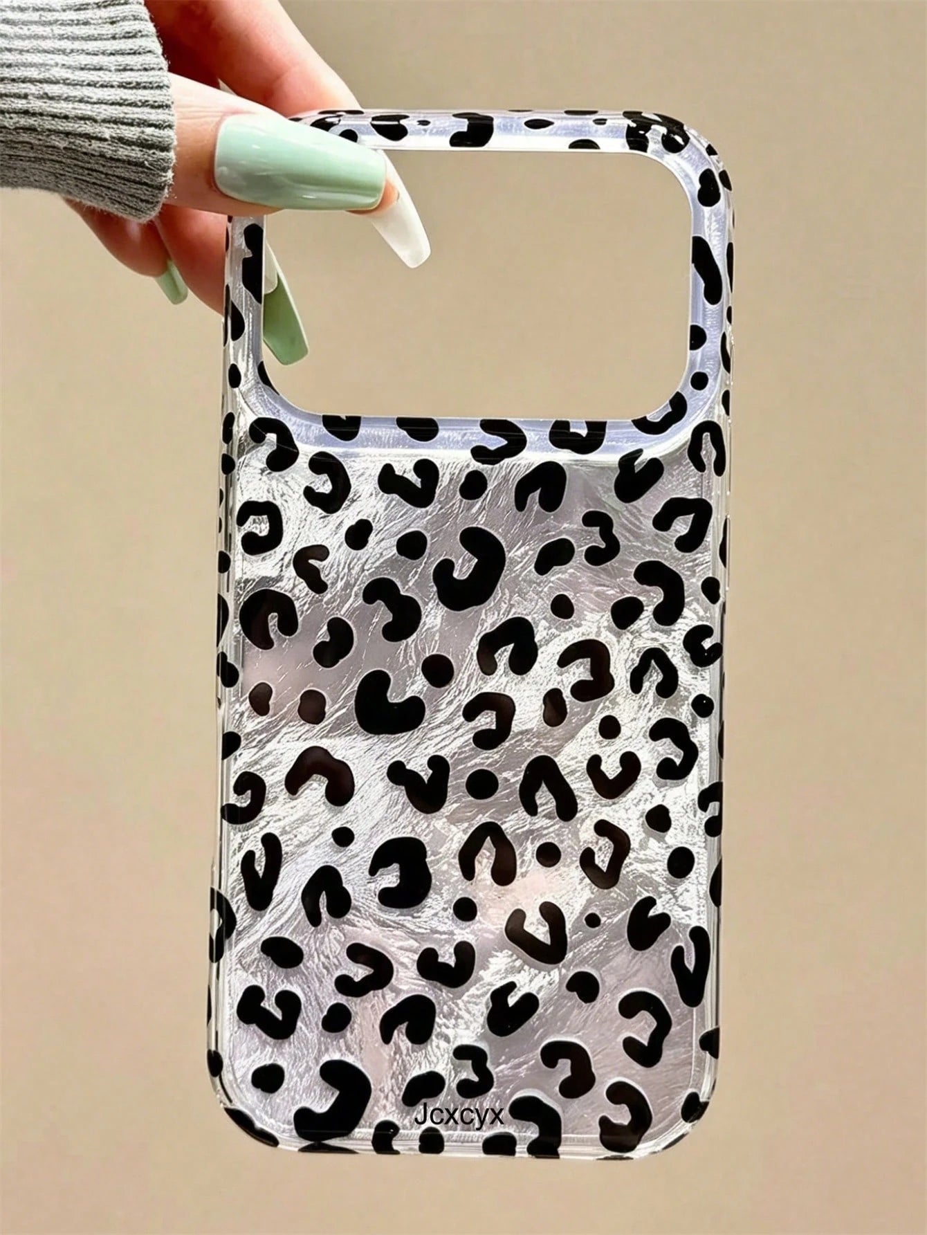 Cute Leopard Print Style Phone Case Compatible With IPhone 17 Pro Max 17 Pro 17 16 Pro Max 16 Pro 16 15 Pro Max 15 Pro 14 Pro Max 14 Pro 13 12 Pro Max 11 Shiny Glacier Texture Back Cover