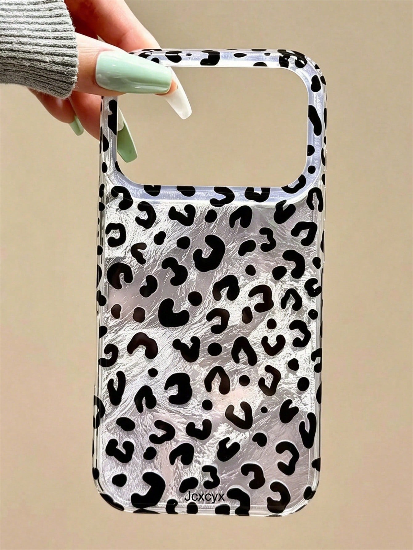 Cute Leopard Print Style Phone Case Compatible With IPhone 17 Pro Max 17 Pro 17 16 Pro Max 16 Pro 16 15 Pro Max 15 Pro 14 Pro Max 14 Pro 13 12 Pro Max 11 Shiny Glacier Texture Back Cover