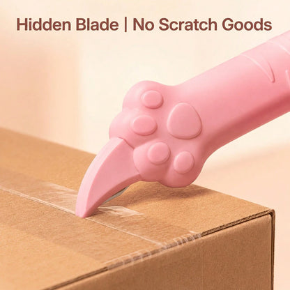 Cute Paw-Shaped Box Scissors, Pink Package Opener, Portable Envelope Opening And Practical Cutter, Available In Random Colors, Suitable Boxes, Envelopes, Mail, Home And School Supplies, And Makes A Gr